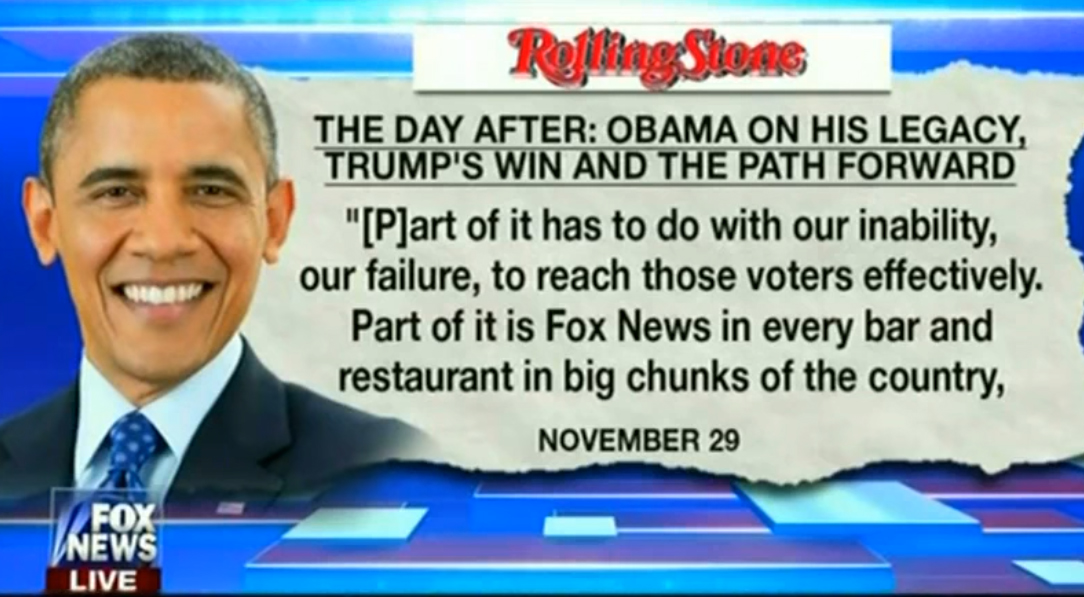 Obama (Again) Slams Fox News in Rolling Stone Interview